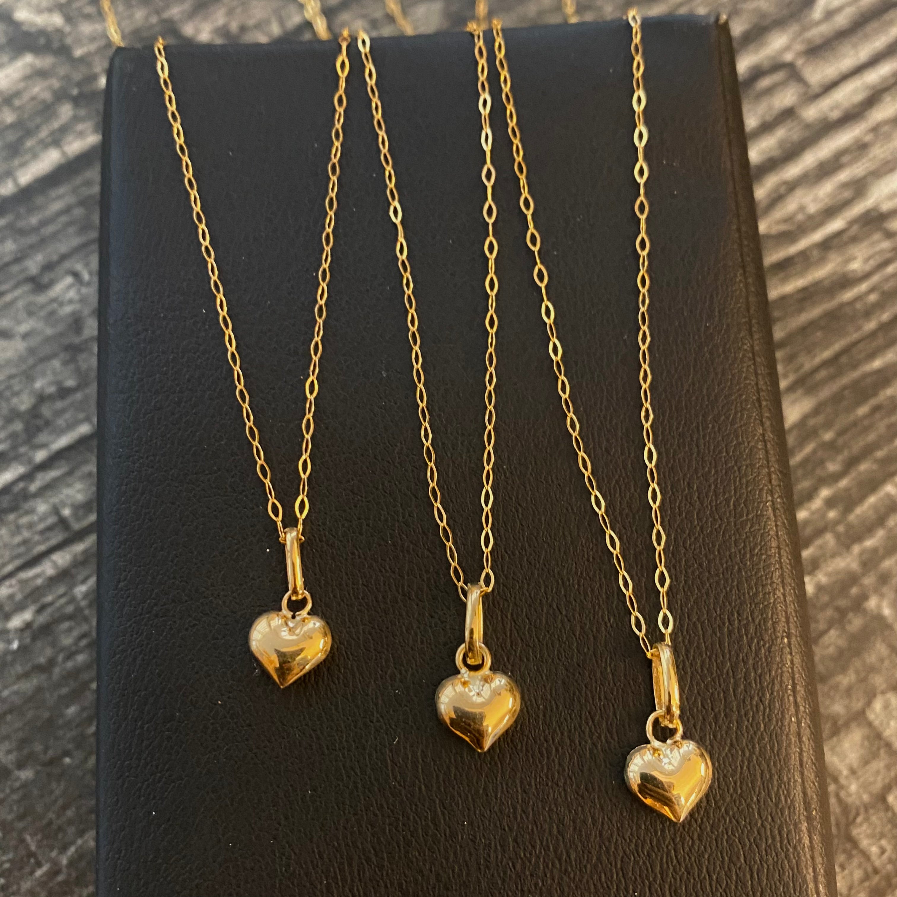 OFERTA!! Set Cadena Aro Seguido 0.7gr/45cm + Dije Corazón 0.45gr Oro Amarillo
