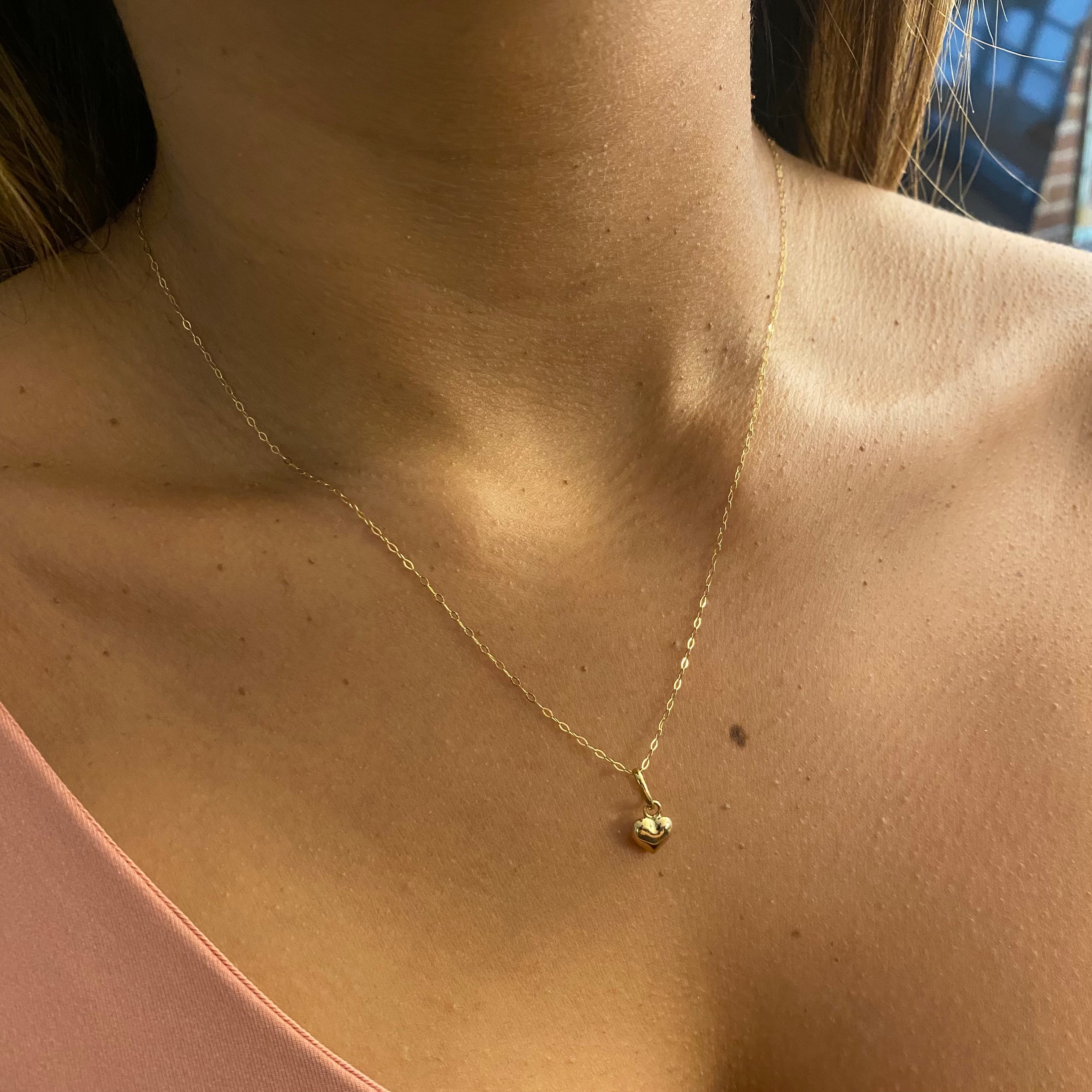 OFERTA!! Set Cadena Aro Seguido 0.7gr/45cm + Dije Corazón 0.45gr Oro Amarillo