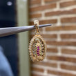 Dije Virgen de Guadalupe 3.05gr/2.5cm Silueta Circones Verdes Oro Amarillo