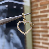 Dije Corazon 1.6gr/2.2cm Circones Blancos Oro Amarillo*