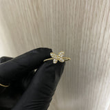 Anillo Mariposa 1.3gr-T5 Circones Blancos Oro Amarillo
