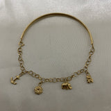 Pulso Casandra 3.8gr/20cm «Ancla-Flor-Elefante-Oso» Oro Amarillo