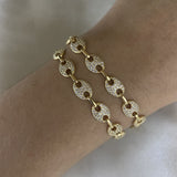 Pulso Gc 10.6gr/19cm Circones Blancos Oro Amarillo
