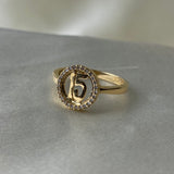 Anillo 15 Años 2.55gr/ T8 Oro Amarillo Circones Blancos