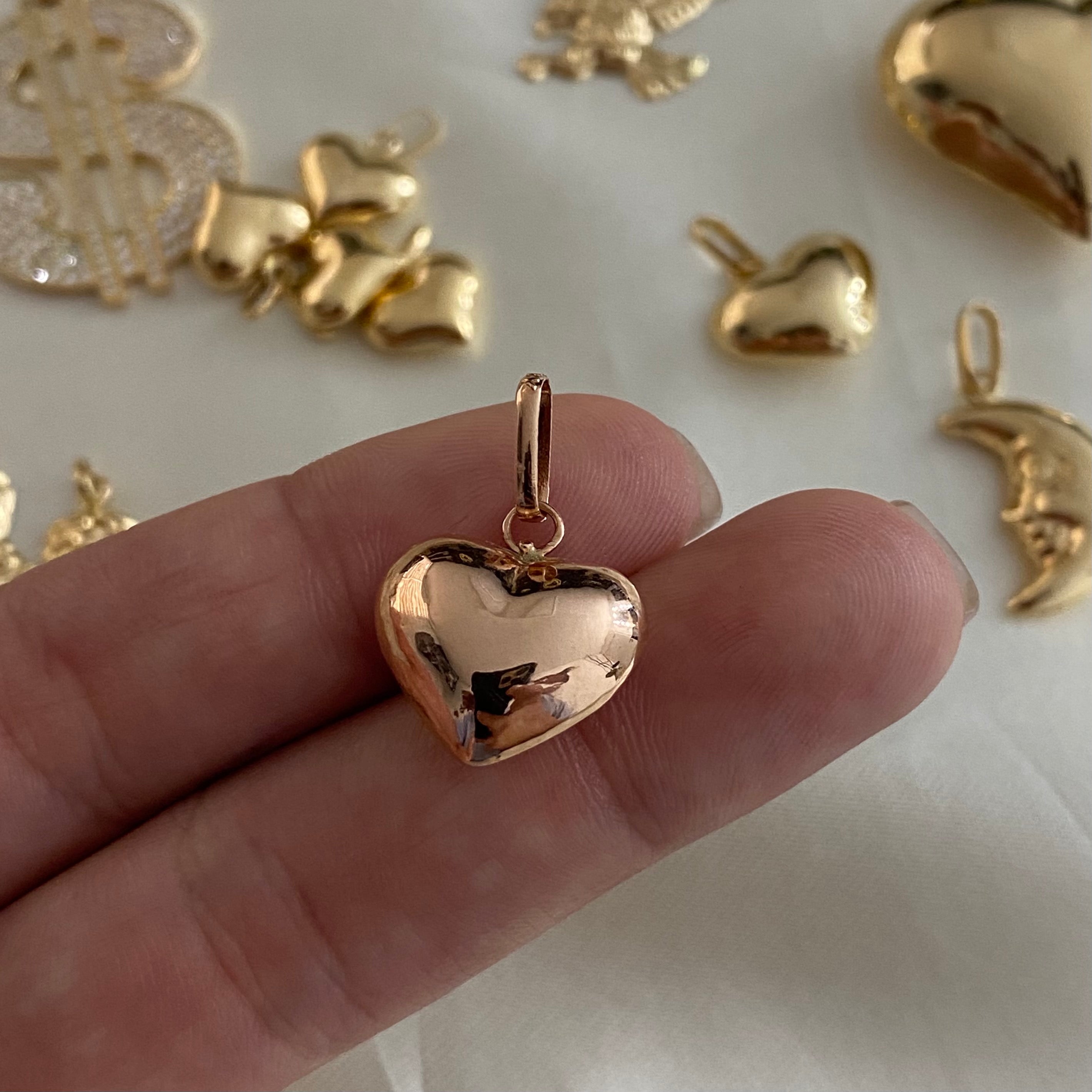 Dije Corazon 1.1gr/2.2cm Liso Oro Rosa