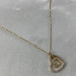 Set Italy 2.45gr/45cm Volga Corazones Circones Blancos Oro Amarillo
