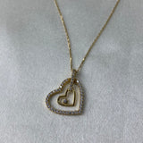 Set Italy 2.45gr/45cm Volga Corazones Circones Blancos Oro Amarillo