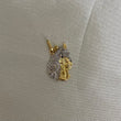 Dije Caballo 1,6gr Silueta Dos Oros Amarillo Blanco