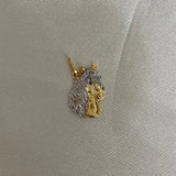 Dije Caballo 1,6gr Silueta Dos Oros Amarillo Blanco
