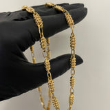 Cadena Rustica 22.1gr/60cm Cilindros Oro Amarillo