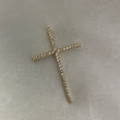 Dije Cruz 2.15cm/4cm Oro Amarillo Circones Blancos
