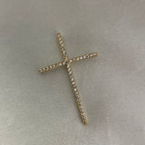 Dije Cruz 2.15cm/4cm Oro Amarillo Circones Blancos