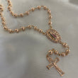 Rosario 33.35gr/70cm Diamantado Oro Rosa Virgen Guadalupe