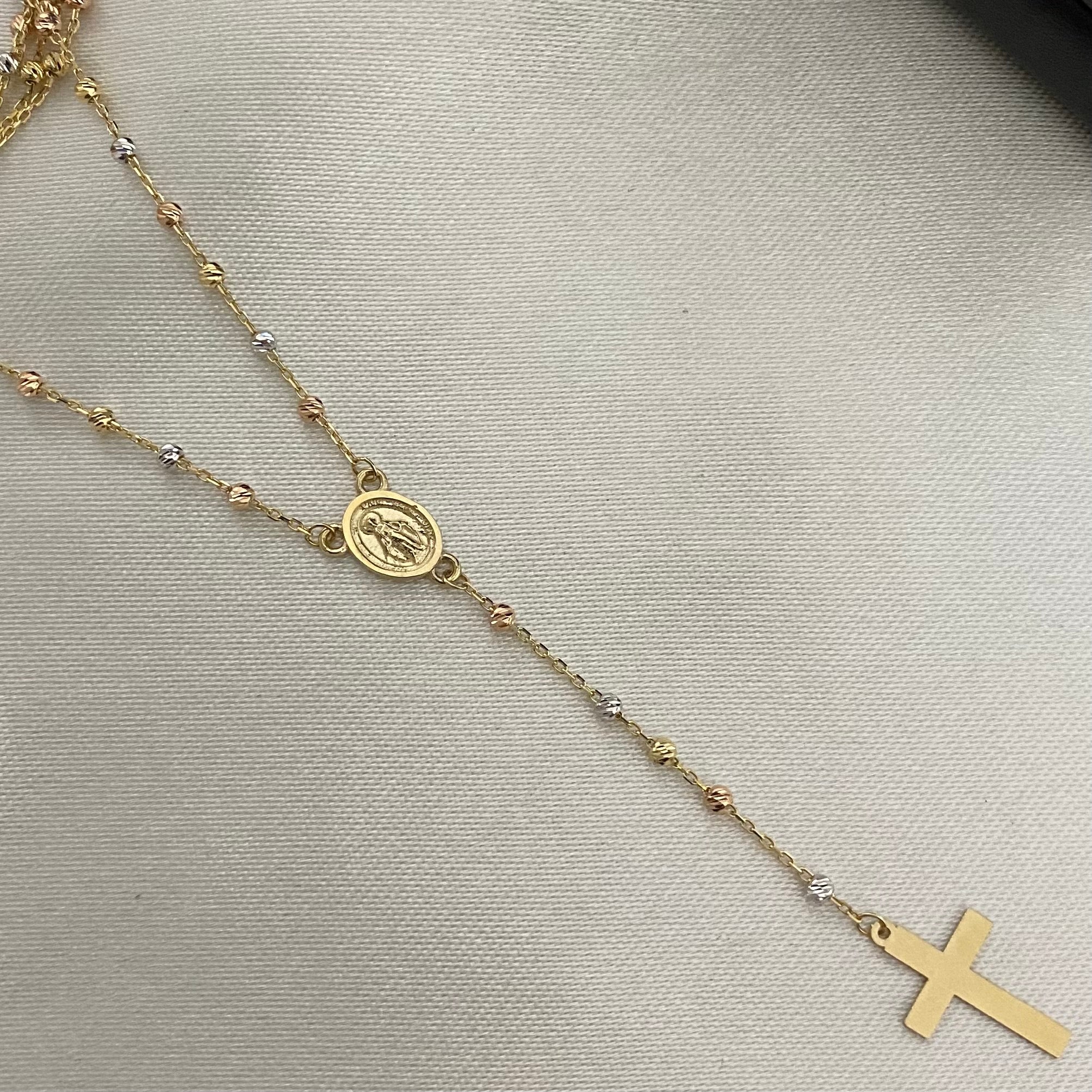 Rosario 3.4gr/45cm Italy Diamantado Tres Oros
