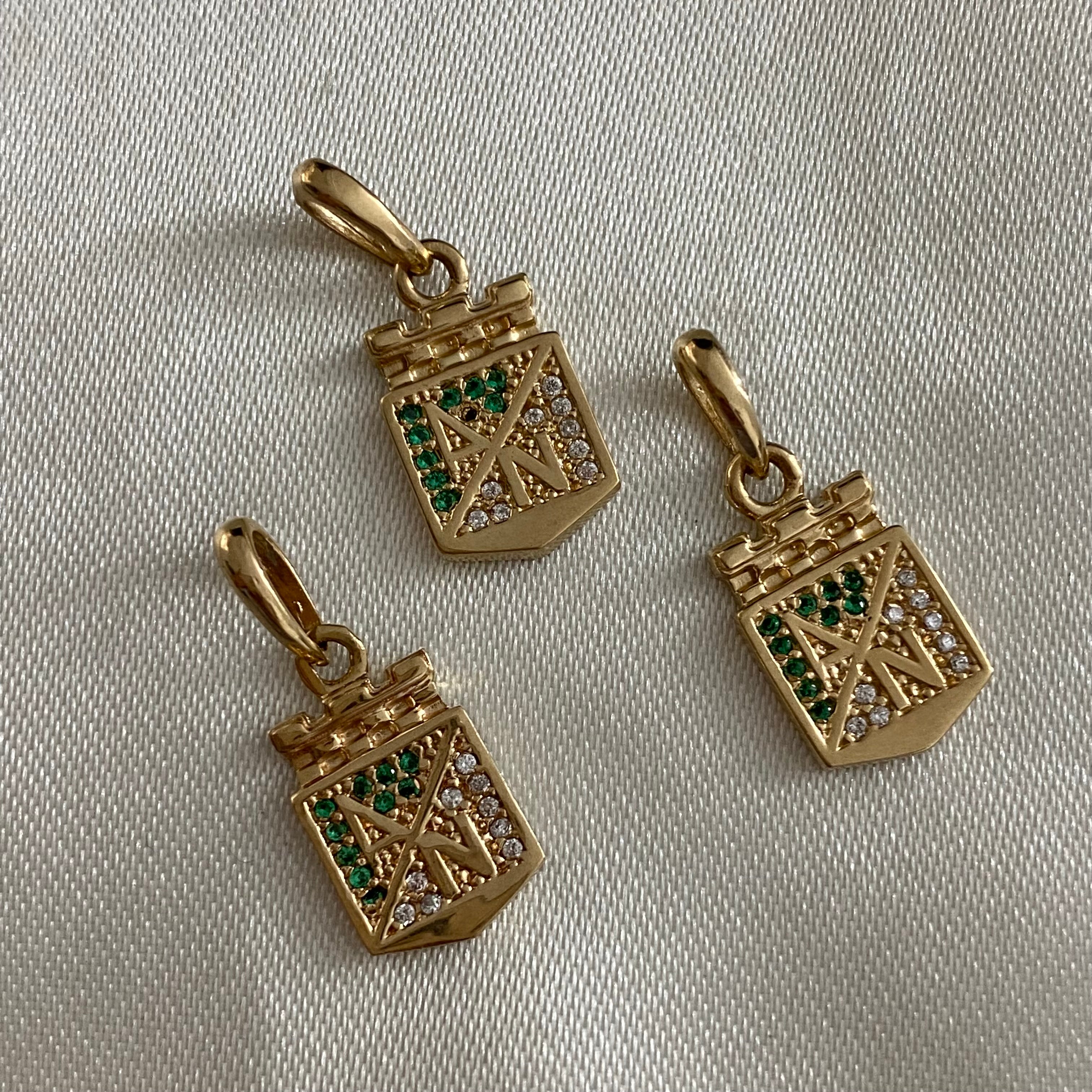 Dije Atletico Nacional 1.95gr Escudo Circones Verdes Blancos Oro Amarillo