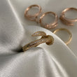 Anillo Clavo CT 4.4gr-T7 Oro Amarillo Circones Blancos