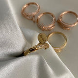Anillo CT Clavo T6 1/2 - 4.05gr Oro Amarillo Circones Blancos