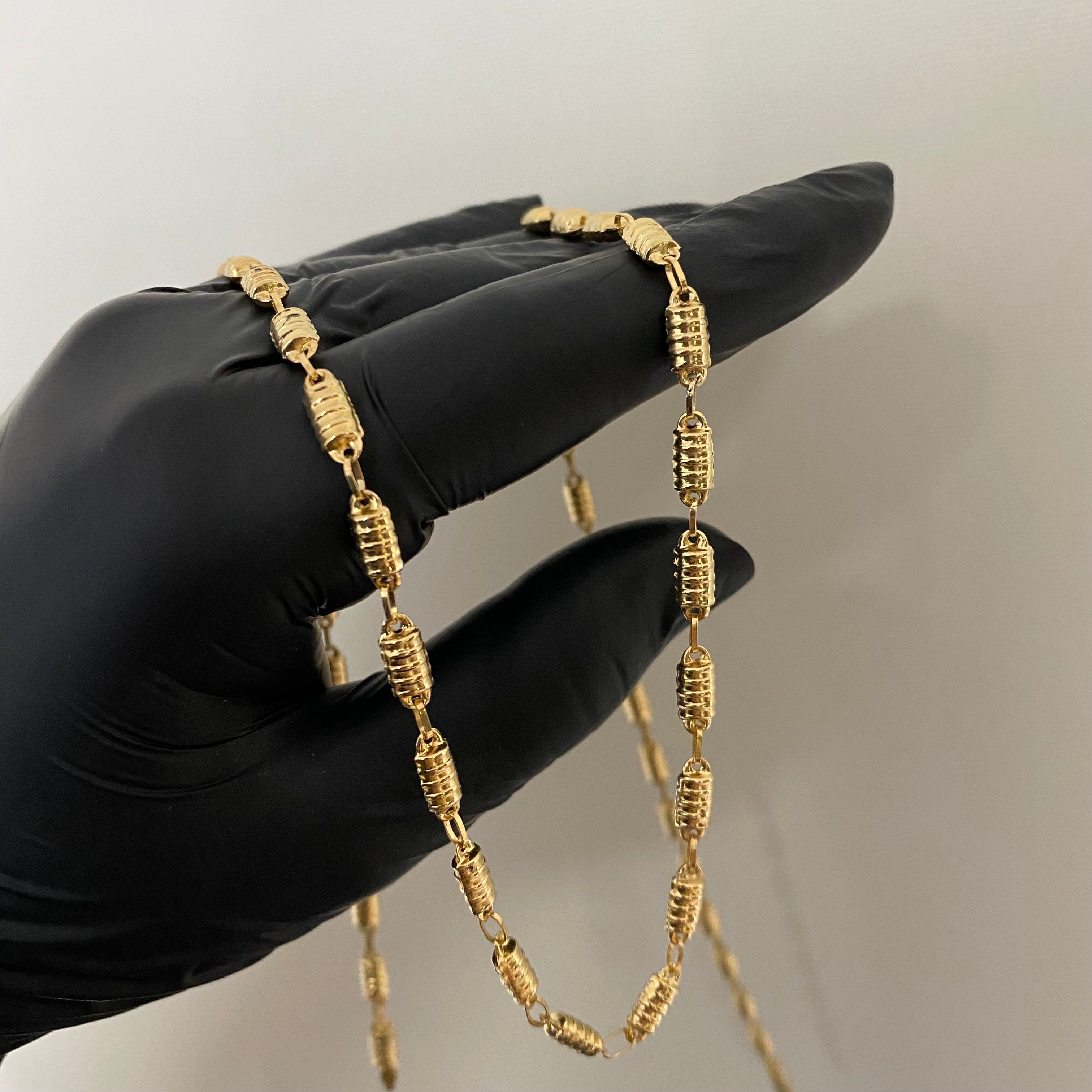 Cadena Rustica 10.6gr/60cm Cilindros Oro Amarillo
