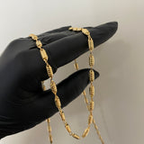Cadena Rustica 10.6gr/60cm Cilindros Oro Amarillo