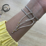 Pulsera Mini Militar 0.5gr Tejida Hilo Beige