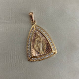 Dije Virgen Del Carmen 4.55gr Dos Oros Circones Blancos