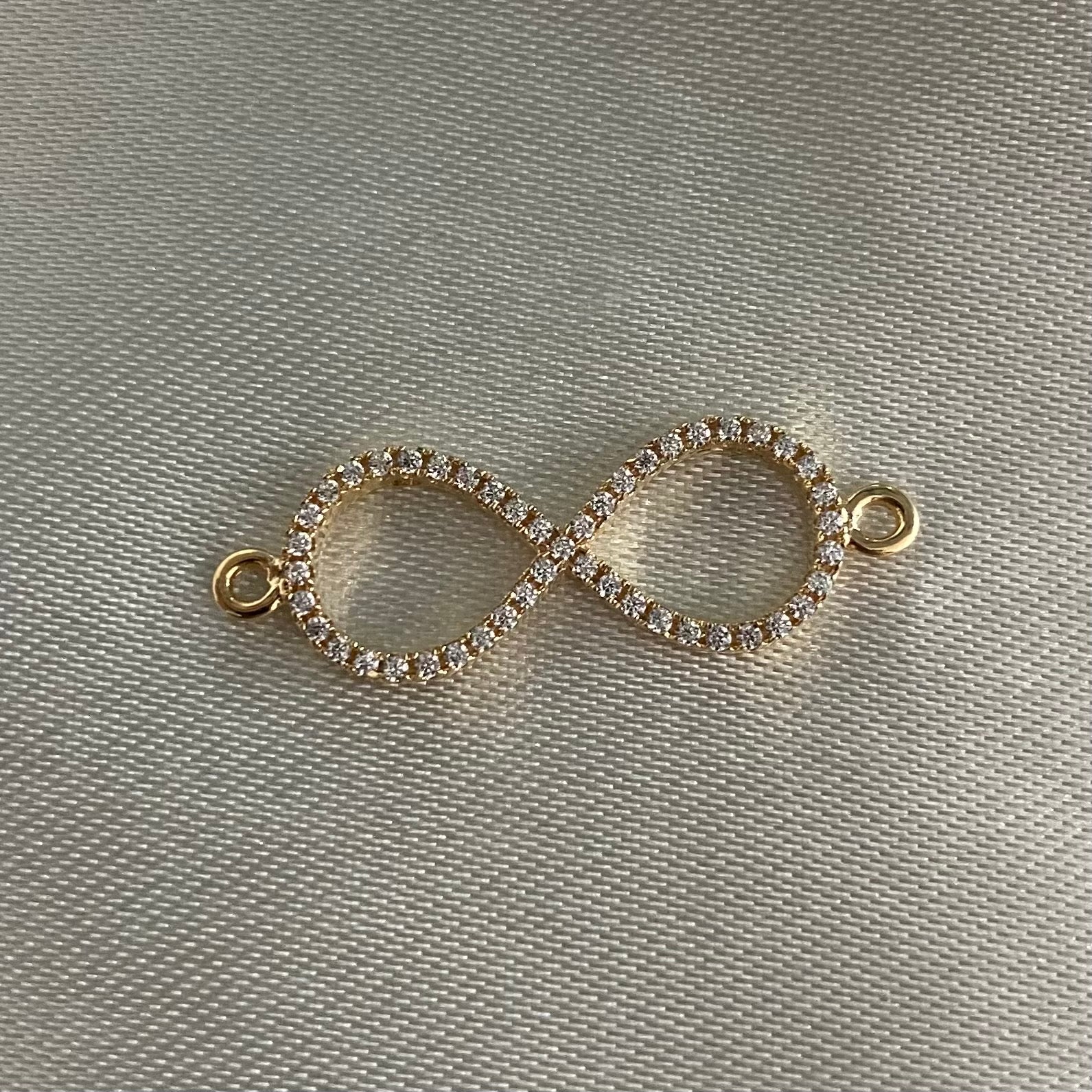 Herraje Infinito 1.3gr Circon Blanco Oro Amarillo