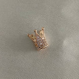 Herraje Corona 1.55gr Oro Rosa Circones Blancos