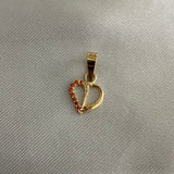 Dije Corazon 0.65gr Circones Naranja Oro Amarillo