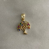 Dije Arbol 1.1gr Circones Colores Oro Amarillo