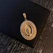 Dije Virgen Milagrosa 7.1gr/3.7cm Circones Blancos Oro Amarillo