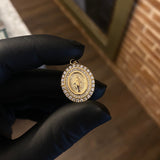 Dije Virgen Milagrosa 3.2gr / 3cm Circones Blancos Oro Amarillo*