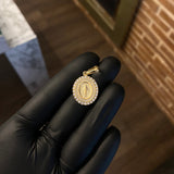 Dije Virgen Milagrosa 3.45gr / 3cm Circones Blancos Oro Amarillo*