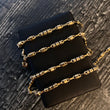 Cadena Rustica 14.85gr/60cm Cauchos Negros Oro Amarillo ©