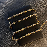 Cadena Rustica 14.85gr/60cm Cauchos Negros Oro Amarillo ©