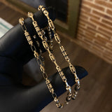 Cadena Rustica 14.85gr/60cm Cauchos Negros Oro Amarillo ©