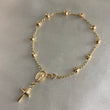 Pulso Denario 3.05gr/17.5cm Virgen Milagrosa Oro Amarillo Bolas Diamantadas
