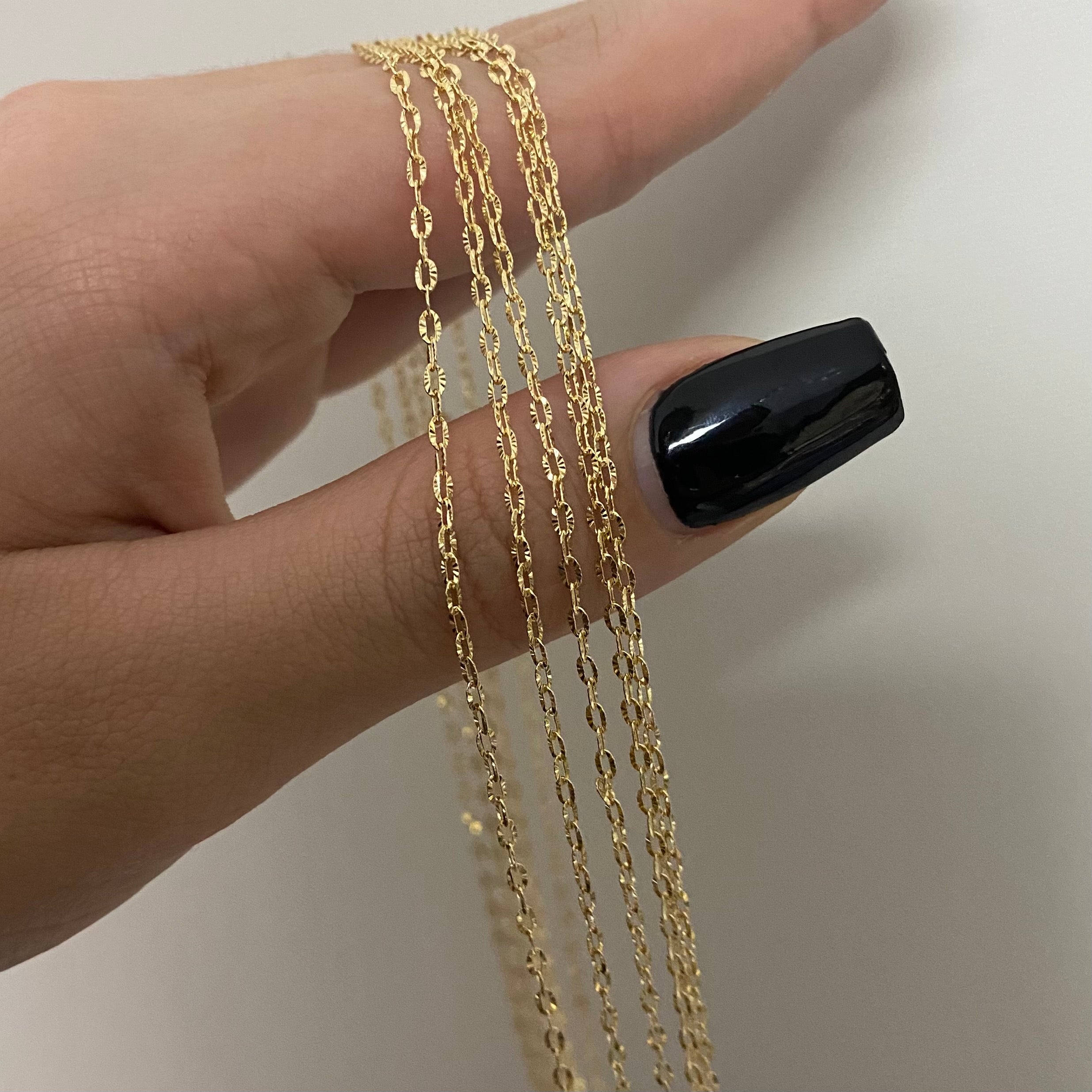 Cadena Aro Seguido 2,1gr/50cm Diamantado Oro Amarillo