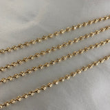 Cadena Militar 19gr/60cm Bolas 3mm Diamantas Oro Amarillo