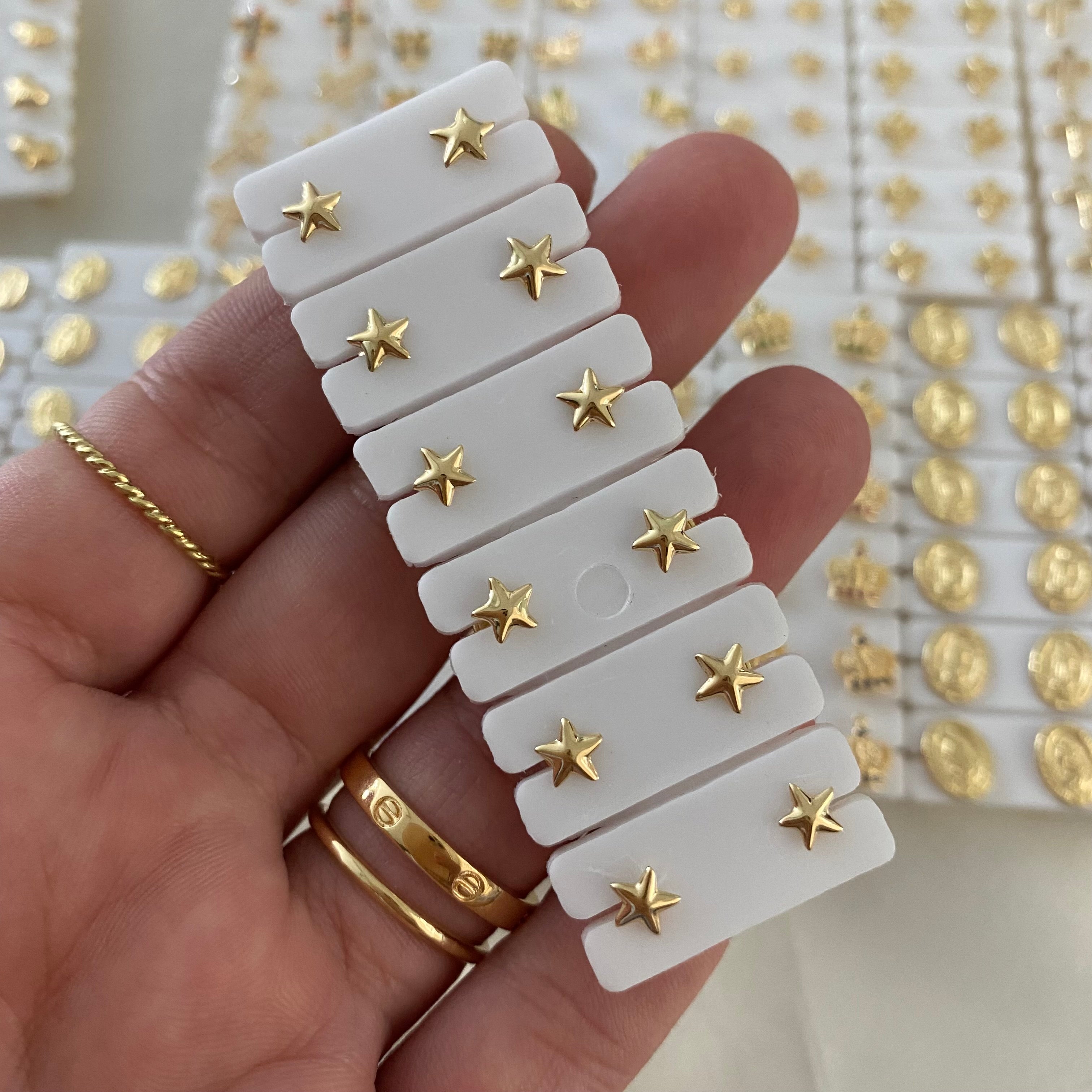 Topos Estrella Lisa 0.45gr Oro Amarillo
