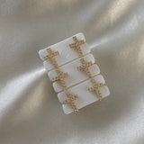 Topos Cruz 1.1gr Circones Blancos Oro Amarillo