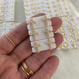 Topos Cruz 1.1gr Circones Blancos Oro Amarillo