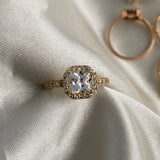 Solitario T6 1/4 - 3.1gr Halo Oro Amarillo Circones Blancos