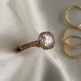Solitario Halo 3.1gr-T7 3/4 Oro Rosa Circones Blancos