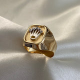 Anillo RX 3.9gr - T12 1/4 Circones Blancos Dos Oros Amarillo Blanco