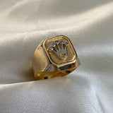 Anillo RX 3.9gr - T12 1/4 Circones Blancos Dos Oros Amarillo Blanco