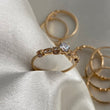 Solitario 1.9gr- T6 1/2 Circones Blancos Oro Amarillo