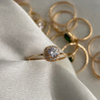 Anillo 2gr - T7 Solitario Halo Circones Blancos Oro Amarillo