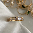 Anillo Solitario 1.6gr - T5 1/2 Corazones Circones Blancos Oro Amarillo