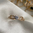 Anillo 2gr- T7 1/2 Solitario Circones Blancos Oro Amarillo