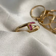 Anillo Clavo 2.1gr T8 CT Circones Fucsia Oro Amarillo